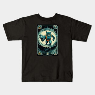 Cat Man Super Hero New Breed Card Collection Kids T-Shirt